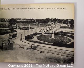 Antique Group of French Souvenir Items Including French Post Cards and Maps.