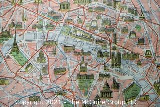 Antique Folding Pocket Map of Paris.  Pre WWII