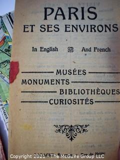 Antique Folding Pocket Map of Paris.  Pre WWII