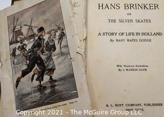 Five Antique Children's Books: Hans Brinker, etc