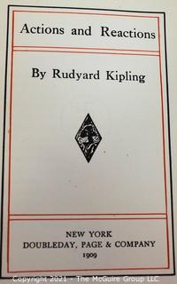 Two Antique Hard Cover Books by Rudyard Kipling 1909 and 1917 (condition issues)