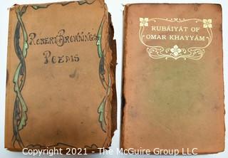 Two (2) Vintage Leather Bound Books Including Robert Browning Poems & The Rubaiyat of Omar Khayyam