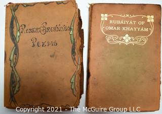 Two (2) Vintage Leather Bound Books Including Robert Browning Poems & The Rubaiyat of Omar Khayyam