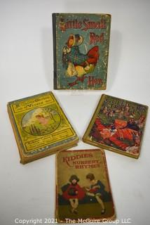 Four Antique Children's Books ~ 1920's : Little Red Hen, Gulliver, etc