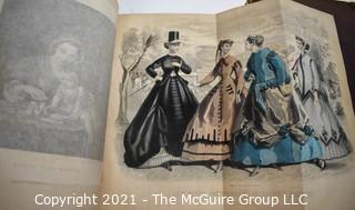 Antique: Historical Magazines: Bound Ladies Magazine 1866 and 1867