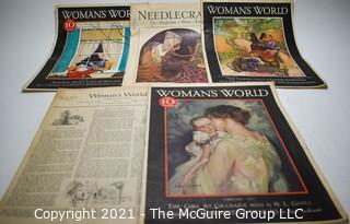 Five (5) Antique Women's World Magazines