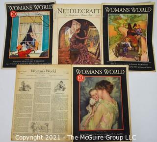 Five (5) Antique Women's World Magazines