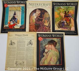 Five (5) Antique Women's World Magazines