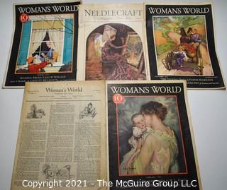 Five (5) Antique Women's World Magazines