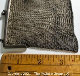 Victorian Sterling Silver Chain Mesh Hand Bag or Coin Purse.  Measures 4" x 5"