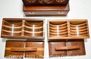 Collection of Vintage Hand Crafted Wooden Boxes