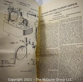 Collection of paperwork relating to the granting of a patent in 1912 for railroad signal-lanterns 