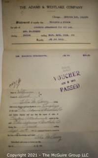 Collection of paperwork relating to the granting of a patent in 1912 for railroad signal-lanterns 