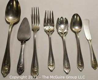 Circa 1900; 91 piece set of Sterling Silver Flatware by Hennegen Bates; 2670 grams excluding dinner knives (but included in set) (Note: Description changed 6.26 @ 9:24am)