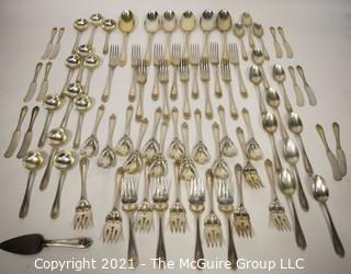 Circa 1900; 91 piece set of Sterling Silver Flatware by Hennegen Bates; 2670 grams excluding dinner knives (but included in set) (Note: Description changed 6.26 @ 9:24am)