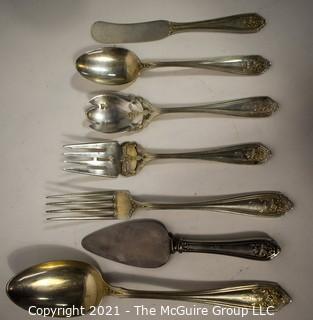 Circa 1900; 91 piece set of Sterling Silver Flatware by Hennegen Bates; 2670 grams excluding dinner knives (but included in set) (Note: Description changed 6.26 @ 9:24am)