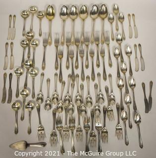 Circa 1900; 91 piece set of Sterling Silver Flatware by Hennegen Bates; 2670 grams excluding dinner knives (but included in set) (Note: Description changed 6.26 @ 9:24am)