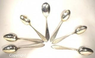 Seven (7) Sterling Silver Spoons by Mealy; 170g