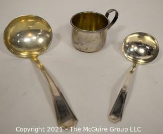 Three (3) Sterling Silver Items Including Baby Cup; 120g.