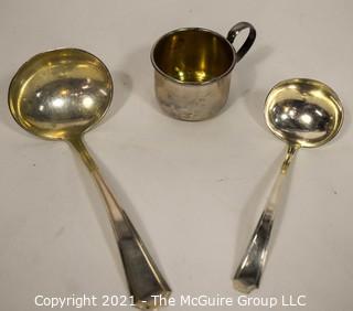 Three (3) Sterling Silver Items Including Baby Cup; 120g.