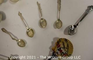 Collection of Antique Sterling Silver Souvenir Spoons. Includes Larkin Factory Spoon.  Weighs 198 g.