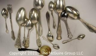 Collection of Antique Sterling Silver Souvenir Spoons. Includes Larkin Factory Spoon.  Weighs 198 g.