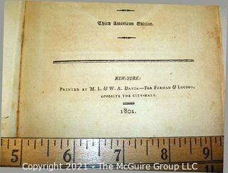 1801 Book "Notes on the State of Virginia" by Thomas Jefferson, 3rd Edition