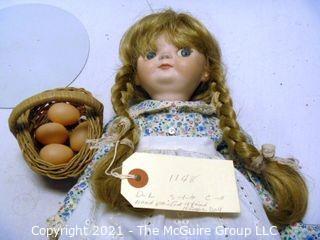 Custom made Character Doll by Isabella Young "Google Eye" w/Egg Basket