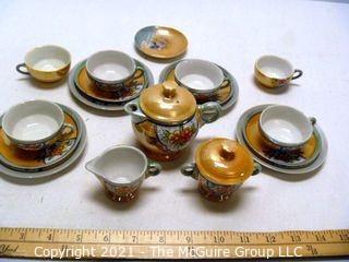 Vintage Lusterware Childrens Porcelain China Tea Set Made in Japan