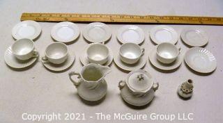 Vintage White Porcelain China Children's Tea Set.