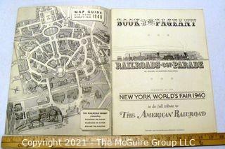 Two (2) Train Ephemera Booklets.  1940 World's Fair Railroads on Parade and B&O Railway Timetable and Map