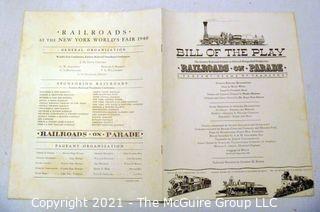 Two (2) Train Ephemera Booklets.  1940 World's Fair Railroads on Parade and B&O Railway Timetable and Map