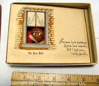 Antique Novelty Card in Original Box "Oh You Kid" 1 cent stamp