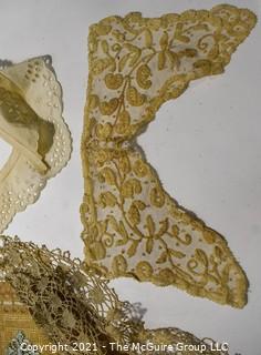 Collection of Victorian Antique Lace and Hand Embroidered Collars, Cuffs and Trims. 