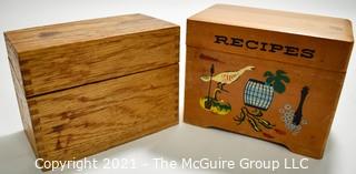 Two (2) Vintage Recipe Boxes Full of Hand Written Recipes. 