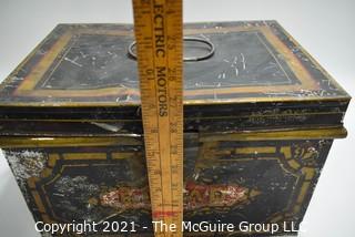 Hand Stenciled Tin Bread Box.  Measures 13" x 9" x 9" (TMG re-numbered)