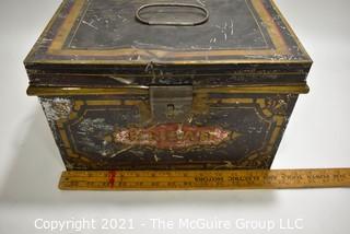 Hand Stenciled Tin Bread Box.  Measures 13" x 9" x 9" (TMG re-numbered)