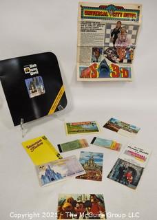 Group of Walt Disney World and Universal Studios Theme Park Souvenirs, Tickets and Flyers