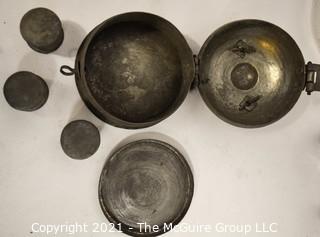 Group Including Apothecary Glass Cannisters, Primitive Wire Egg Carrier and Adirondack Wood Frame Photo