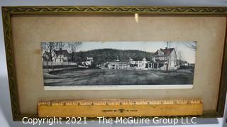 Two (2) Framed Under Glass Antique Panorama Real Photo Postcards of Berkeley Springs, WV 