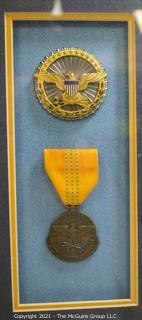 Meritorious Service Citation and Medal Presented to William Caldwell, signed by Dick Cheney, Secretary of Defense; framed under glass.  