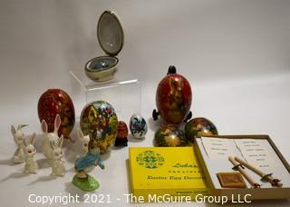 Group of Vintage Easter and Easter Egg Items. 