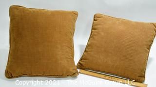 Two (2) Hand Stitched Bargello Needle Point Pillows.  Each Measure 12" Square.  