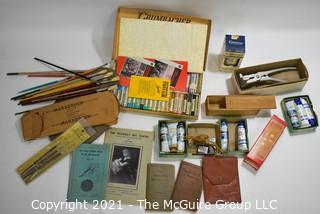 Group of Vintage Grumbacher Artists Supplies 