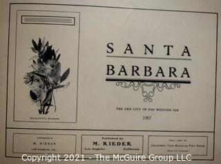 1907 Antique Souvenir Picture Book of Santa Barbara"The Gem City of the Western Sea".