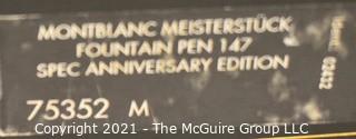 Mont Blanc Meisterstuck Set: 75th Anniversary Fountain Pen #147 with 14k gold nib; size M; and Mechanical Pencil; New In Box (NIB) 