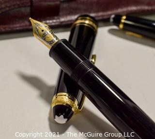 Mont Blanc Meisterstuck Set: 75th Anniversary Fountain Pen #147 with 14k gold nib; size M; and Mechanical Pencil; New In Box (NIB) 