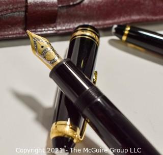 Mont Blanc Meisterstuck Set: 75th Anniversary Fountain Pen #147 with 14k gold nib; size M; and Mechanical Pencil; New In Box (NIB) 