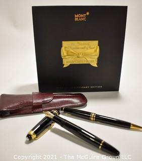 Mont Blanc Meisterstuck Set: 75th Anniversary Fountain Pen #147 with 14k gold nib; size M; and Mechanical Pencil; New In Box (NIB) 