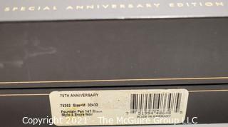 Mont Blanc Meisterstuck Set: 75th Anniversary Fountain Pen #147 with 14k gold nib; size M; and Mechanical Pencil; New In Box (NIB) 